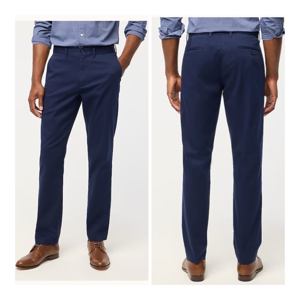 NEW J. Crew Factory‎ Men's Navy Blue Straight-Fit Flex Chino Pants Preppy 32/32